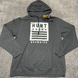 Browning Mens Hoodie Hunt Graphic Pullover Sweatshirt Size XXL Gray NWT
